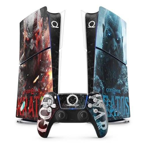 PS5 Skin Kratos Sticker, Aufkleber für Playstation 5, Konsole und Controller, Slim Edition Digital, Kratos Skin (1 Controller) von FFrame