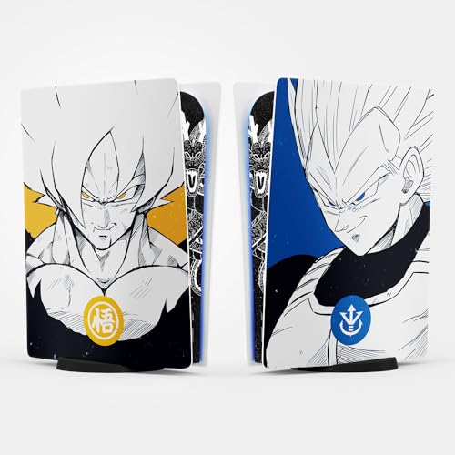 PS5 Skin Saiyan Sticker, Aufkleber für Playstation 5, Konsole und Controller, Digital Standard Edition, Weltraumkrieger PS5 Skin (1 Controller) von FFrame