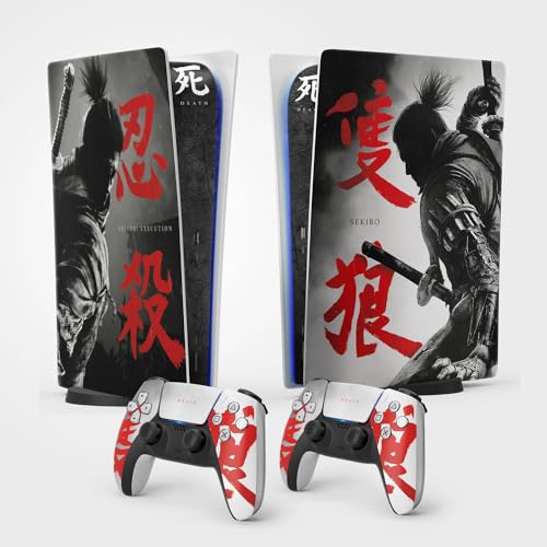 PS5 Skin Samurai Sticker, Aufkleber für Playstation 5, Konsole und Controller, Standard Edition Digital, Shinobi Skin (1 Controller) von FFrame