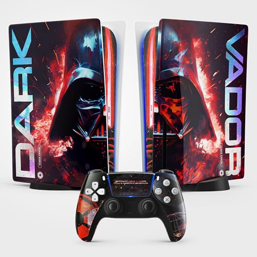 PS5 Skin Sith Sticker, Aufkleber für Playstation 5r, Konsole und Controller, Standard Edition Disc, Sith Skin (1 Controller) von FFrame