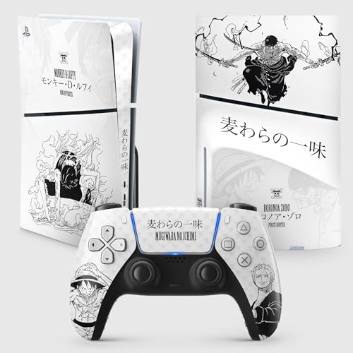 PS5 Skin Slim Gear 1, Aufkleber Playstation 5 Manga, Konsole und Controller, Edition Slim Disk, Skin Gear 1 PS5 (2 Controller) von FFrame