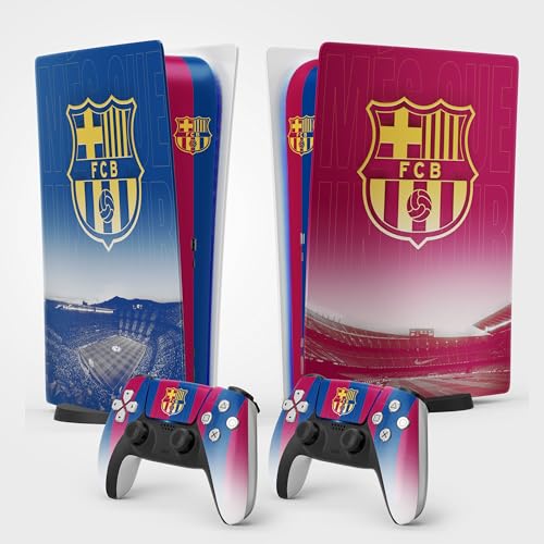 Sticker PS5 Barca, Aufkleber für Playstation 5 Fußball, Konsole und Controller, Standard Digital, Skin Barcelona PS5 (2 Controller) von FFrame