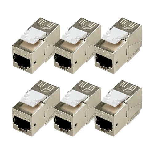 FGB10Gbps RJ45 Kupplung CAT 6A Keystone Modul -Geschirmt Keystone Jack - Werkzeuglose Modulare Ethernet Netzwerk Verbinder für Verlängerung Ethernet Kabel- 6 Stück FGB10Gbps RJ45 Kupplung CAT 6A Keystone Modul -Geschirmt Keystone Jack - Werkzeuglose Modulare Ethernet Netzwerk Verbinder für Verlängerung Ethernet Kabel- 6 Stück von FGB