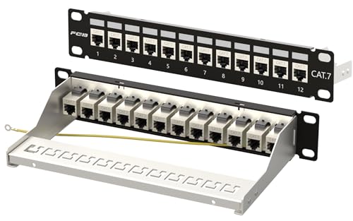 FGB 10Gbps 1U 12 Port Koppler Patch Panel Cat7 Rack Montierbare Netzwerk Patchpanel RJ45 Geschirmter Keystone Koppler mit Rückleiste 1U Inline Keystone Verkabelung für Gigabit Netzwerk Switch FGB 10Gbps 1U 12 Port Koppler Patch Panel Cat7 Rack Montierbare Netzwerk Patchpanel RJ45 Geschirmter Keystone Koppler mit Rückleiste 1U Inline Keystone Verkabelung für Gigabit Netzwerk Switch von FGB
