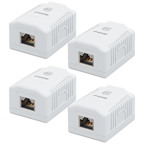 FGB 4x Cat6A Aufputz Netzwerkdose 1 Port RJ45 Buchse FTP Geschirmt Aufputz Montage 10 Gbit/s Ethernet Netzwerk LAN Dose Für Verschiedenste Anwendungsbereiche Weiß FGB 4x Cat6A Aufputz Netzwerkdose 1 Port RJ45 Buchse FTP Geschirmt Aufputz Montage 10 Gbit/s Ethernet Netzwerk LAN Dose Für Verschiedenste Anwendungsbereiche Weiß von FGB