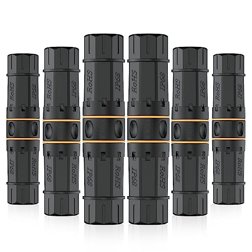 FGB 10Gbps RJ45 Kupplung Cat7 IP68 Wasserdicht Ethernet Kupplung Netzwerkkabel Verbinder Verlegekabel Adapter Netzwerkadapter Geschirmte Buchse auf Buchse Outdoor Ethernet Anschlüsse (6 Stück) von FGB