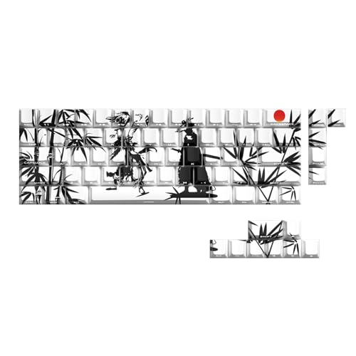 Wuxia 64/74 Tasten Seitendruck Transluzente Tastenkappen Original Höhe Sublimationen Hintergrundbeleuchtung Tastenkappe für mechanische Tastatur von FGDTREE