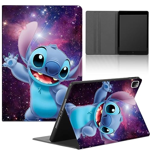 Niedliche Cartoon-Glitzer-Hülle für iPad Pro 12.9 Hülle 2022/2021/2020/2018, Coole Figur Lustiges Muster Leder Ständer Folio Cover für Mädchen Frauen, Weiche TPU Schutzhülle für iPad 6./5./4./3. von FGIAZDU