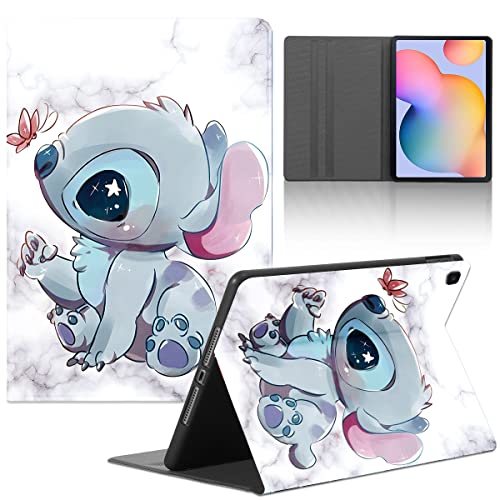 Schutzhülle für Samsung Galaxy Tab S6 Lite 26,7 cm (10,4 Zoll), Modell 2022/2020 (SM-P610/P613/P615/P619), Kawaii-Tiermuster, Folio-Hülle, Funda-Lederhüllen für Mädchen, Frauen, Teenager, weißer von FGIAZDU