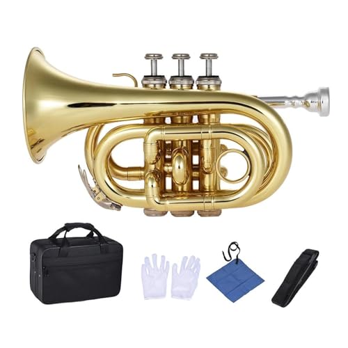 Anfänger Trompete Mini-Trompete Bb Blechblasinstrument Geeignet für Erwachsene Anfänger Trompete Mini-Trompete Bb Blechblasinstrument Geeignet für Erwachsene von FGRTYUX