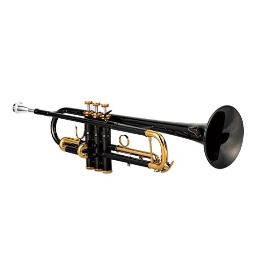 Anfänger Trompete Professionelles BB-Ton-Trompeteninstrument mit schwarzem Nickel und Goldkörper aus Messing von FGRTYUX