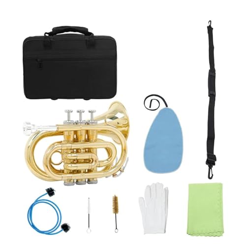 Anfänger Trompete Professionelles Performance-Mini-Trompeten-Bb-Tune-Blechblasinstrument Anfänger Trompete Professionelles Performance-Mini-Trompeten-Bb-Tune-Blechblasinstrument von FGRTYUX