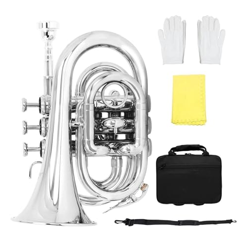 FGRTYUX Anfänger Trompete Mini-Trompete Bb Blechblasinstrument Profi-Set FGRTYUX Anfänger Trompete Mini-Trompete Bb Blechblasinstrument Profi-Set von FGRTYUX