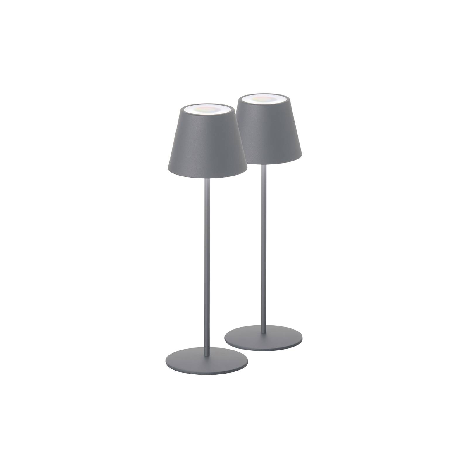 LED-Akku-Tischlampe Cosenza 2er sandgrau Höhe 38cm LED-Akku-Tischlampe Cosenza 2er sandgrau Höhe 38cm von FH Lighting