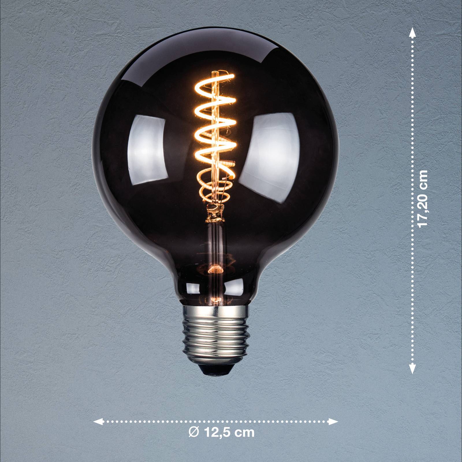 LED-Leuchtmittel, E27, G125, rauchfarben, 4 W, 1800 K, 60 lm von FH Lighting