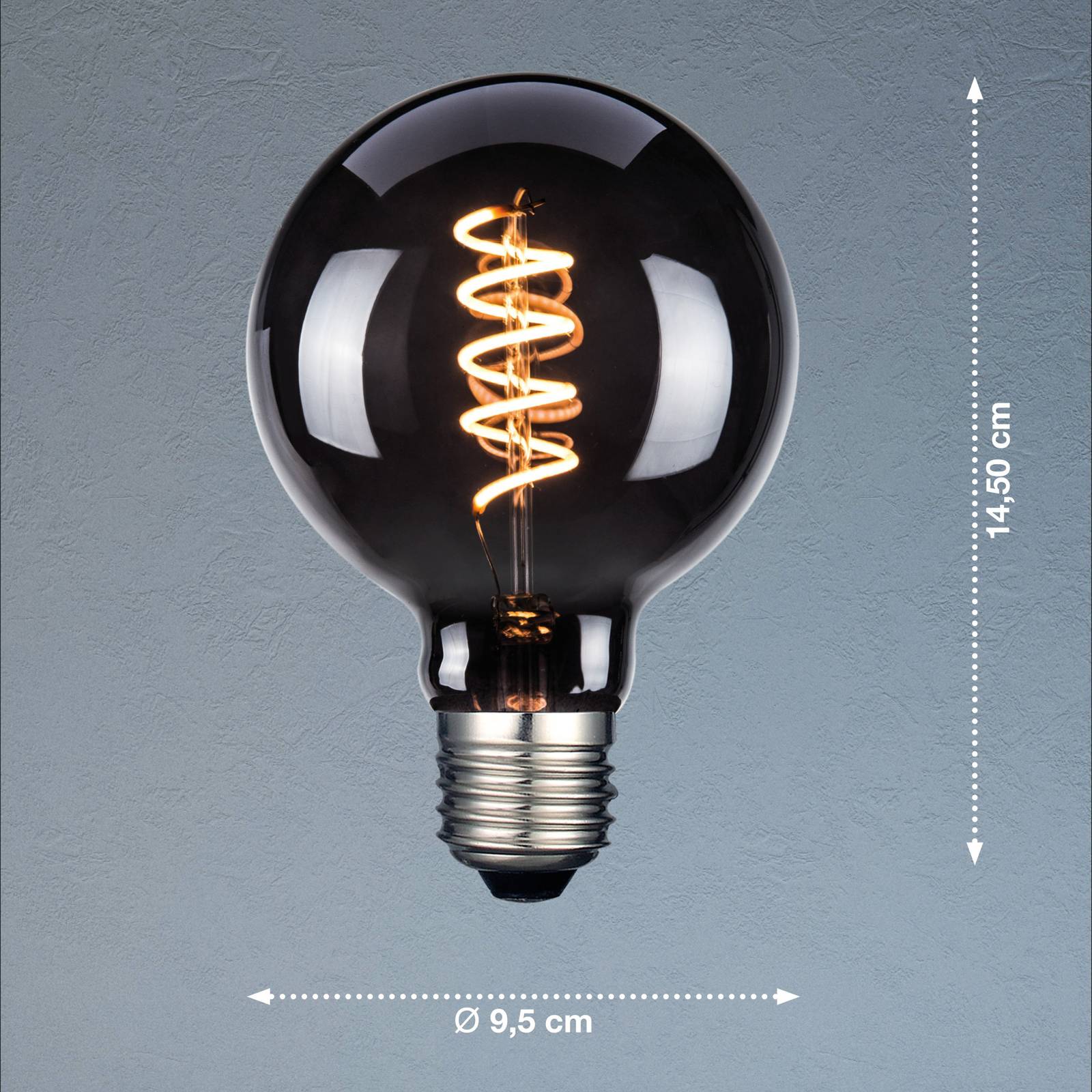 LED-Leuchtmittel, E27, G95, rauchfarben, 4 W, 1800 K, 60 lm von FH Lighting
