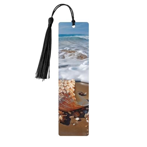Sea and Shells Wooden Bookmarks Craft DIY Wooden Bookmarks with Tassel Handmade Book Markers for Book Lovers, Page Markers Reading Gifts for Birthday Wedding Party Ornament von FHEBNDS