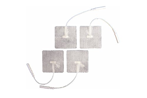 PG471W Einweg-Elektrostimulationselektroden aus leitfähigem Stoff mit Stecker und Kabel - rechteckig (46mm x 47mm) von Fiab