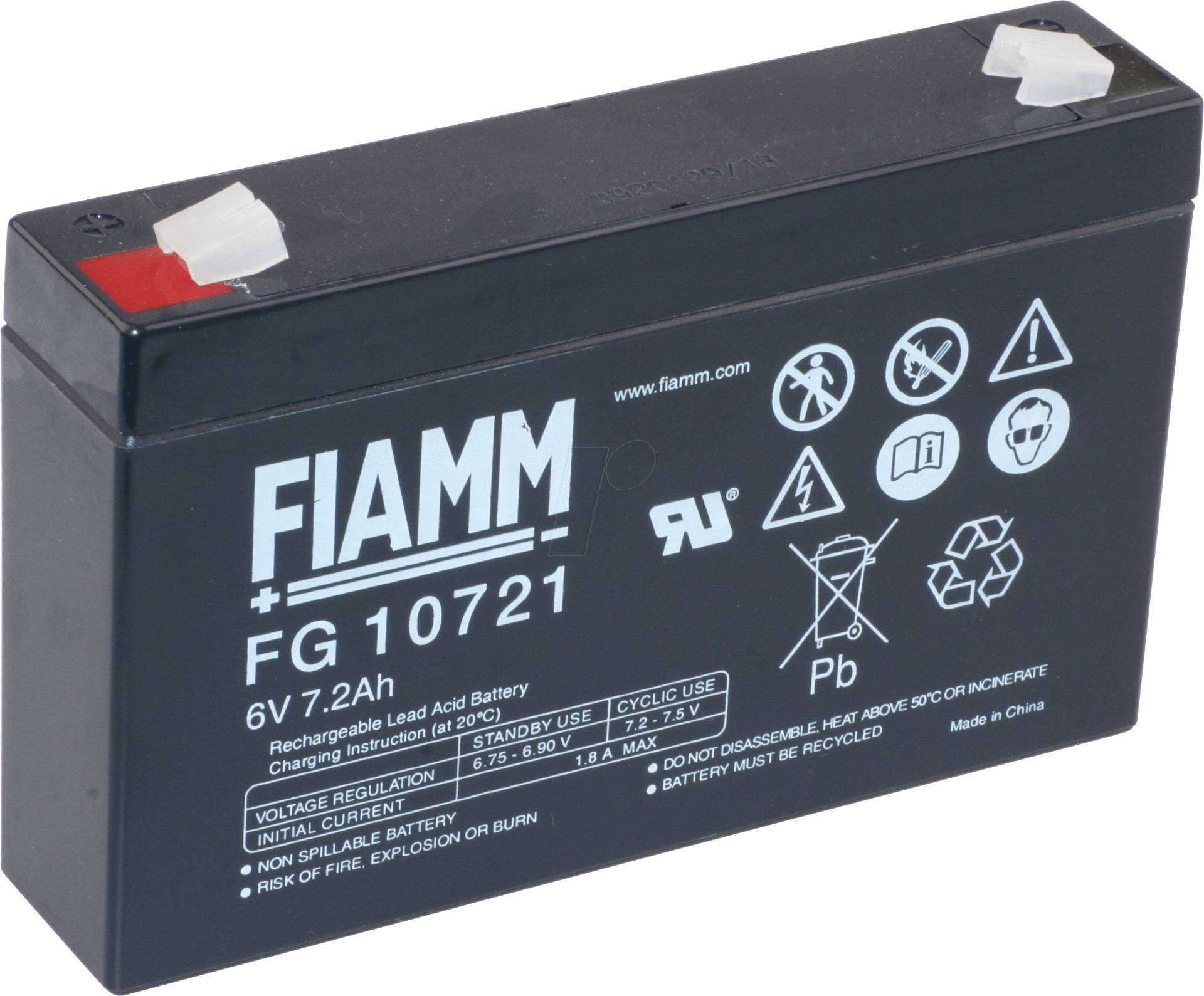 FI FG 6-7,2 - Blei-Vlies-Akku, 6 V, 7,2 Ah von FIAMM