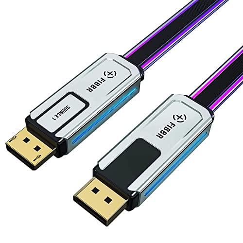 FIBBR DP 1.4 Kabel, 32,4 Gbit/s Ultra High Speed DP auf DP Stecker auf Stecker Displayport Kabel Unterstützt 8K@60Hz, 4K@144Hz, 2K@165Hz Kompatibel für Laptop PC TV (2m/6.56ft) von FIBBR