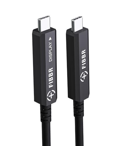 FIBBR Full-Featured Glasfaser USB C auf USB C Kabel 10M, 10Gbps USB 3.2 GEN2 Videokabel für Lange Distanzen mit PD 60W für VR-Headsets/AR, Webcam, Kamera, Laptop, Mini-PC und Mehr von FIBBR