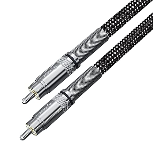 FIBBR Premium Cinch Kabel 1M, RCA Stecker auf RCA Stecker, Audio Stereo Subwoofer Kabel/Hilfs Audiokabel/RCA Stecker für Heimkino, Stereo System, Hi-Fi System, Auto Audio Lautsprecher von FIBBR