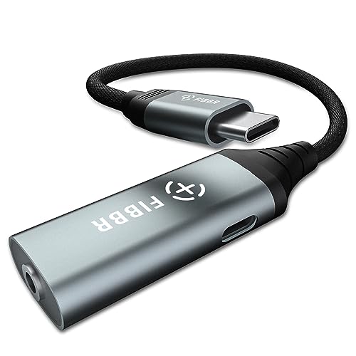 FIBBR USB C auf 3,5mm Klinke Kopfhörer Adapter und Laden, 2 in 1 USB Typ C Aux Adapter mit PD 60W Schnellladung für Samsung S22/S22+/S22 Ultra/S21/S20, iPad Air 5, Huawei P50 Pro/Mate40, Pixel 7/6pro von FIBBR