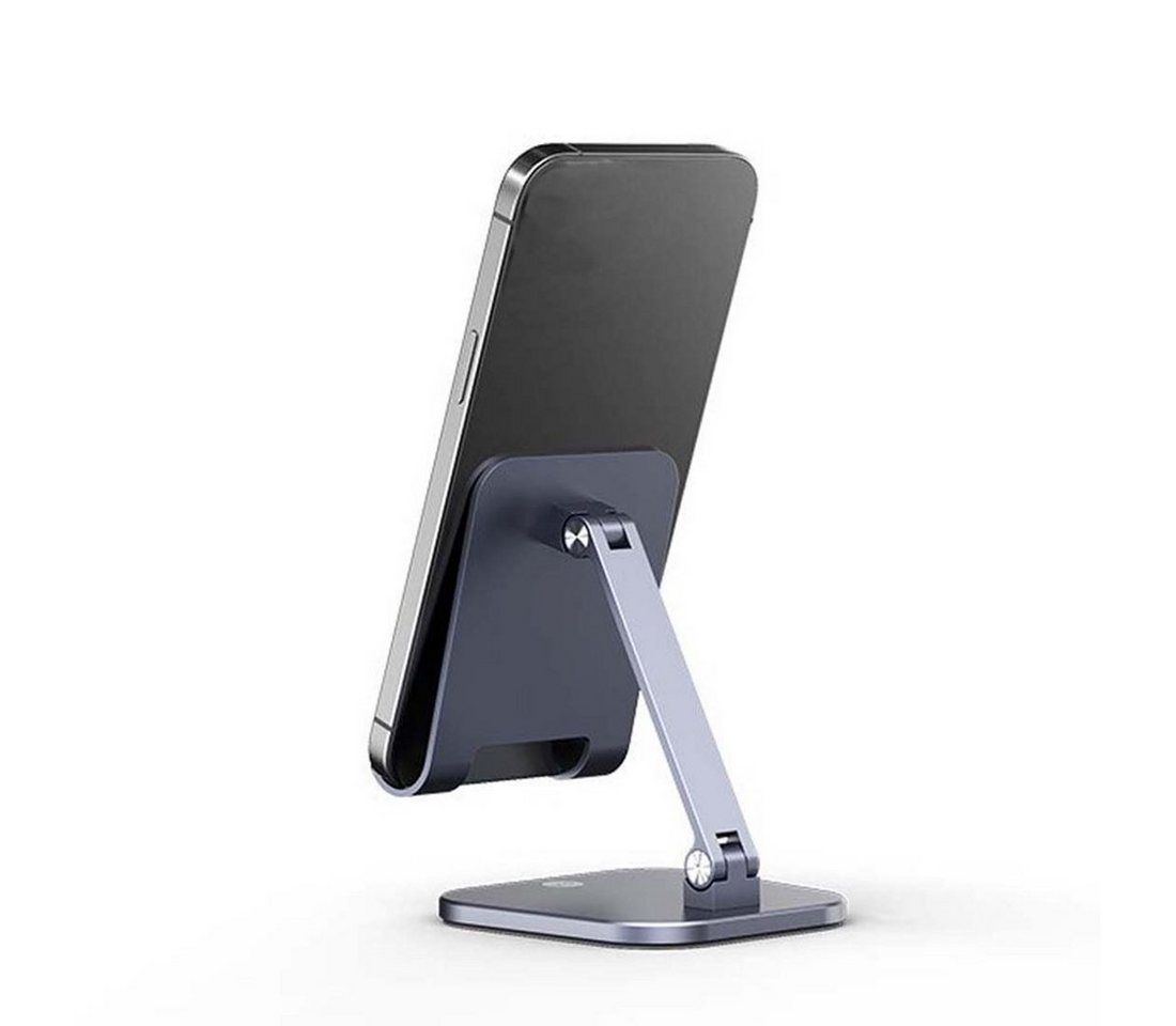FIDDY Metallischer faltbarer Mini-Tischplatten-Tablet- und Handy-Ständer Smartphone-Halterung, (1-tlg., Verdicktes Metall, vierseitige Basis, verstärkte Stützstange) von FIDDY