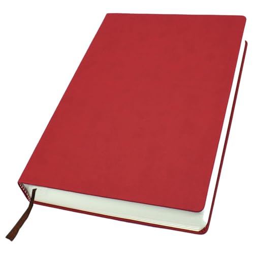 FIDFDID Ultra-dick Blank Notebook Leder Hardcover Skizzenbuch Hartes Leder Cover Skizzenbuch PU Leder HardCover Dickes Tagebuch(A6, Red) von FIDFDID