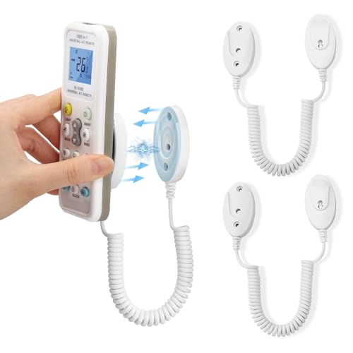 2er-Pack Magnetische Fernbedienungshalter mit Federseilen - Sicherer Halt für Fernbedienungen und kleine Gegenstände, Wandmontage mit Kleber(Weiß 43 Zoll, 2er-Pack) von FIDWALL