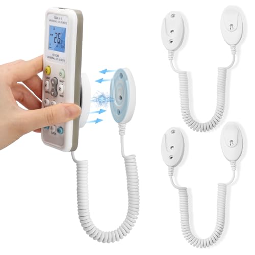 2er-Pack Magnetische Fernbedienungshalter mit Federseilen - Sicherer Halt für Fernbedienungen und kleine Gegenstände, Wandmontage mit Kleber(Weiß 70 Zoll, 2er-Pack) von FIDWALL