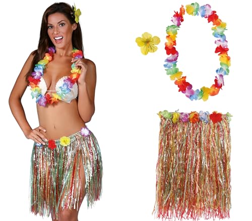 FIESTAS GUIRCA 17655 Set Hawaii 3-teilig Blume-Halskette-Rock, Mehrfarbig FIESTAS GUIRCA 17655 Set Hawaii 3-teilig Blume-Halskette-Rock, Mehrfarbig von FIESTAS GUIRCA