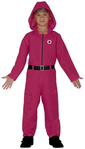 Fiestas Guirca Rotes Gamer Kostüm Kinder Fasching, Roter Overall mit Kapuze für Jungen und Mädchen - Alter 14-16 Jahre von Fiestas Guirca