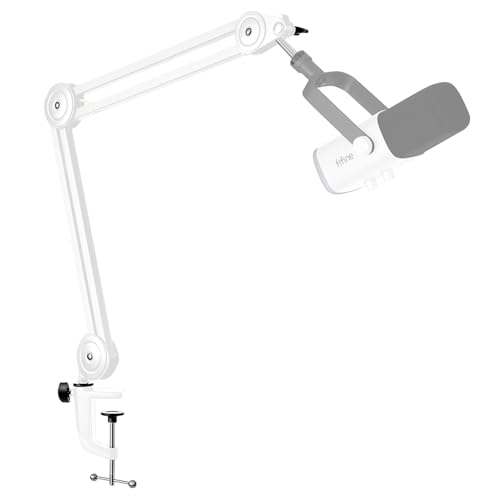 FIFINE Mikrofon Arm, Einstellbarer Mikrofon Ständer, 3/8" bis 5/8" Adapter, Mikrofonclip, DREI Kabelbinder von FIFINE