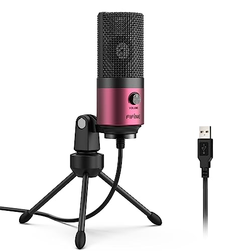 FIFINE Mikrofon PC USB, Microphone für MAC PS4 PS5, Streaming Mikrofon mit Ständer, Studioqualität Aufnahme kondensator-Mikrofone - Rot FIFINE Mikrofon PC USB, Microphone für MAC PS4 PS5, Streaming Mikrofon mit Ständer, Studioqualität Aufnahme kondensator-Mikrofone - Rot von FIFINE