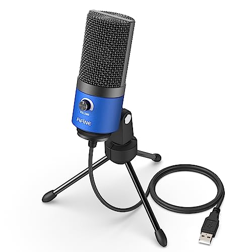 FIFINE USB Mikrofon PC, Microphone für MAC PS4 PS5, Streaming Microfon mit Ständer, Studioqualität Aufnahme kondensator-Mikrofone - Blau FIFINE USB Mikrofon PC, Microphone für MAC PS4 PS5, Streaming Microfon mit Ständer, Studioqualität Aufnahme kondensator-Mikrofone - Blau von FIFINE