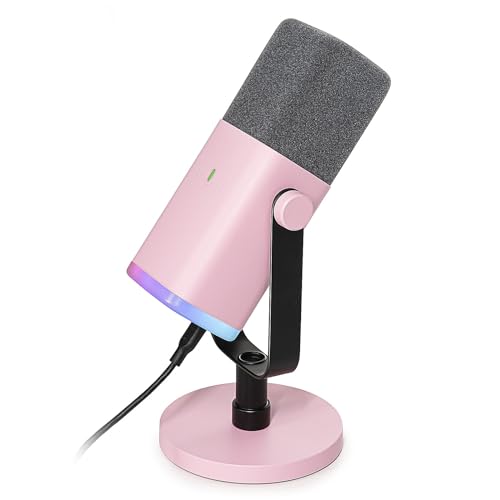 FIFINE USB XLR Mikrofon für Streaming Podcast Studio, Dynamisch Microphone Gaming PC mit Stummschalttaste, für PS4/5 Mac Mixer Soundkarten von FIFINE