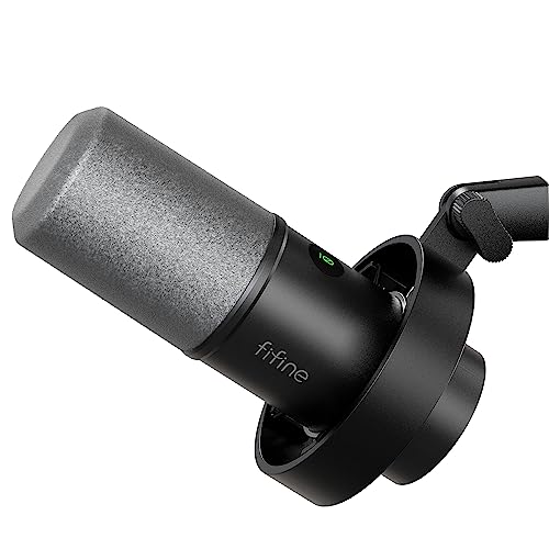 FIFINE XLR Studio Mikrofon Dynamisches, USB Microphone PC für Streaming Podcast Gaming, für PS4/5 Mac Mixer Soundkarten von FIFINE
