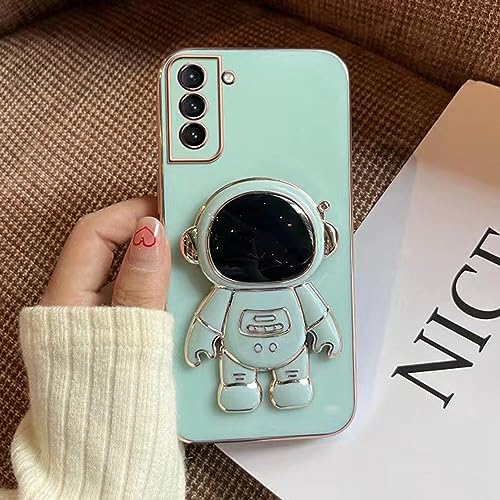 FIFTHAVE Astronaut Handyhülle für Samsung Galaxy S20 FE Hülle mit Ständer Silikon Schutzhülle Galvanisierte TPU Dünn Case Stoßfeste Bumper Cover für Samsung S20 FE 6.5''Grün von FIFTHAVE
