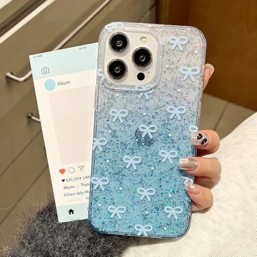 FIFTHAVE Glitzer Hülle für iPhone 13 Pro,Schleife Handyhülle Glänzende Mädchen Case Tansparent Durchsichtig Schutzhülle Frauen Silikon Stoßfest Cover Cute Ultra Dünne iPhone 13 Pro Hülle Blau FIFTHAVE Glitzer Hülle für iPhone 13 Pro,Schleife Handyhülle Glänzende Mädchen Case Tansparent Durchsichtig Schutzhülle Frauen Silikon Stoßfest Cover Cute Ultra Dünne iPhone 13 Pro Hülle Blau von FIFTHAVE