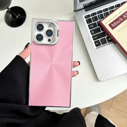 FIFTHAVE Glitzer Hülle für iPhone 15 Pro Handyhülle mit Ständer,Luxuriöse Aurora Case Dünne Schutzhülle iPhone 15 Pro Stoßfest TPU Cover mit integrierter Kamera Ringständer Bumper Rosa von FIFTHAVE