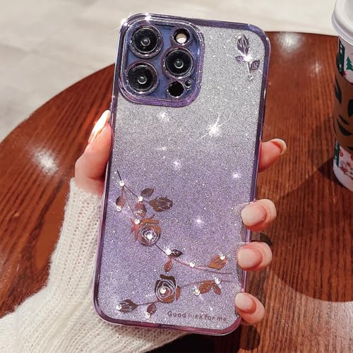 FIFTHAVE Glitzer Hülle für iPhone 16 Pro,Blume Handyhülle Ultra Dünn Case für iPhone 16 Pro Aesthetic Design Schutzhülle Bling Weiche Silikon TPU Stoßfest Cover für Frauen Mädchen Lila02 FIFTHAVE Glitzer Hülle für iPhone 16 Pro,Blume Handyhülle Ultra Dünn Case für iPhone 16 Pro Aesthetic Design Schutzhülle Bling Weiche Silikon TPU Stoßfest Cover für Frauen Mädchen Lila02 von FIFTHAVE