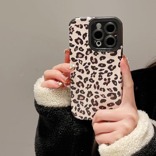 FIFTHAVE Handyhülle für iPhone 16 Hülle 6,1",Leopard Muster Schutzhülle Ultra Dünn iPhone 16 Case mit Kameraschutz Bumper Weiche Silikon Stoßfest rutschfest Cover für Mädchen Leopard von FIFTHAVE