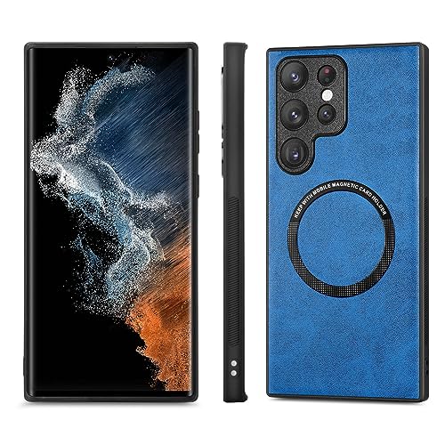 FIFTHAVE Handyhülle Samsung Galaxy A51 PU Leder Hülle kompatibel mit MagSafe Schutzhülle Vegan Lederhülle Classic Cover TPU Silikon Stoßfest Bumper Case für Samsung A51 6.5'' Blau von FIFTHAVE