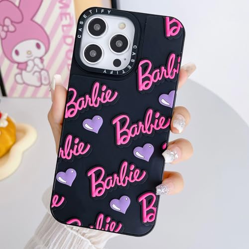 FIFTHAVE Handyhülle iPhone 14 pro Cartoon Muster Hülle 6.1'' Silikon Graffiti Schutzhülle 3D Niedliche Muster Dünn Bumper Case Damen TPU Stoßfest Cover für iPhone 14 pro Schwarz von FIFTHAVE