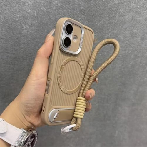 FIFTHAVE Handykette für iPhone 16 Hülle mit Band,Magnetische Handyhülle iPhone 16 mit Ständer Schutzhülle mit Schnur Fallschutz Weiche TPU Case zum Umhängen Case Stoßfest Cover Braun FIFTHAVE Handykette für iPhone 16 Hülle mit Band,Magnetische Handyhülle iPhone 16 mit Ständer Schutzhülle mit Schnur Fallschutz Weiche TPU Case zum Umhängen Case Stoßfest Cover Braun von FIFTHAVE