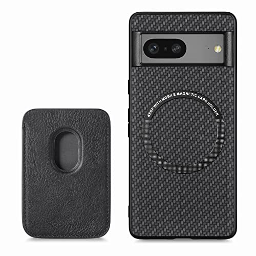 FIFTHAVE Hart PC Handyhülle Google Pixel 7 pro Hülle mit Kartenfach Ultradünn Mattierte Schutzhülle Slim Hardcase Bumper Cover Mattierte TPU Kratzfeste Case für Google Pixel 7 pro 6.7'' Schwarz von FIFTHAVE