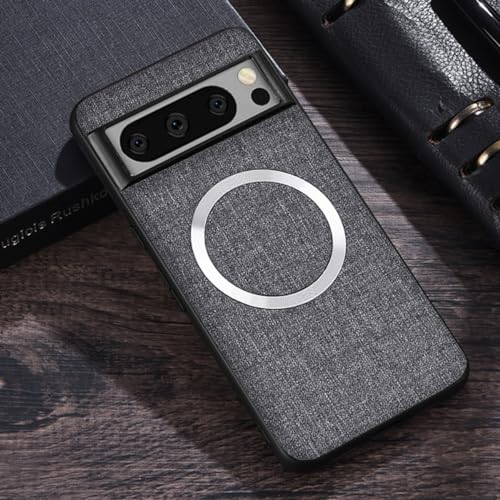 FIFTHAVE Magnetisch Handyhülle Google Pixel 7 Hülle kompatibel mit MagSafe,Hardcase Schutzhülle Google 7 Hart PC Case Slim Matt Cover Dünn Weich TPU Kratzfest Bumper 6.3'' Grau von FIFTHAVE