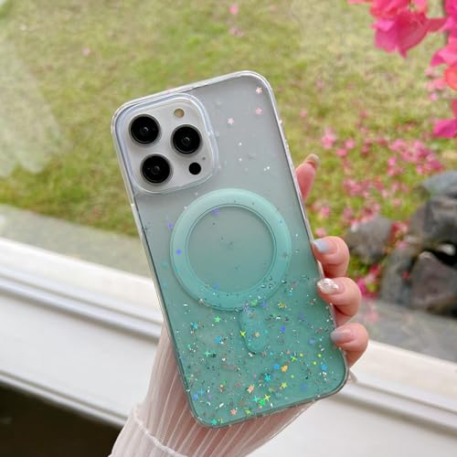 FIFTHAVE Magnetische Handyhülle für iPhone 15 Plus Hülle Glitzer,Transparent Slim Case iPhone 15 Plus Schutzhülle Glänzend Ultra Dünne Klar Hülle Weiche TPU Silikon Stoßfeste Cover Grün FIFTHAVE Magnetische Handyhülle für iPhone 15 Plus Hülle Glitzer,Transparent Slim Case iPhone 15 Plus Schutzhülle Glänzend Ultra Dünne Klar Hülle Weiche TPU Silikon Stoßfeste Cover Grün von FIFTHAVE