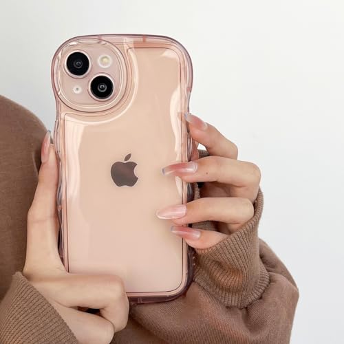 FIFTHAVE für iPhone 15 Plus Hülle Transparent,Welle Rahmen Handyhülle iPhone 15 Plus Curly Aesthetic Silikon Case Wave Wellen Design Schutzhülle Stoßfest Bumper Cover Kameraschutz Rosa FIFTHAVE für iPhone 15 Plus Hülle Transparent,Welle Rahmen Handyhülle iPhone 15 Plus Curly Aesthetic Silikon Case Wave Wellen Design Schutzhülle Stoßfest Bumper Cover Kameraschutz Rosa von FIFTHAVE